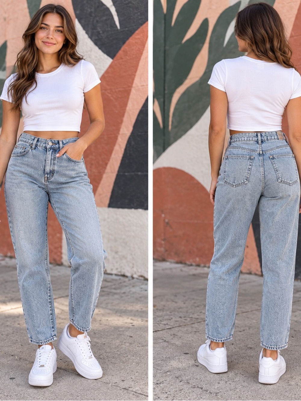Nasty Gal High-Rise Light Wash Mom Jeans - Classic Casual